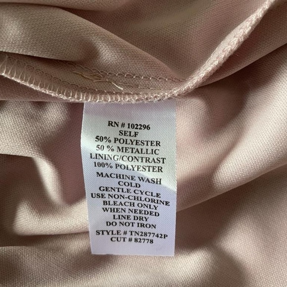 NWT Connected Apparel Pink Petite Sheath Chiffon Overlay Cocktail Dress - Picture 7 of 9